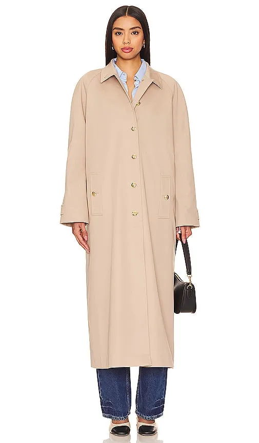ANINE BING Randy Maxi Trench in Taupe