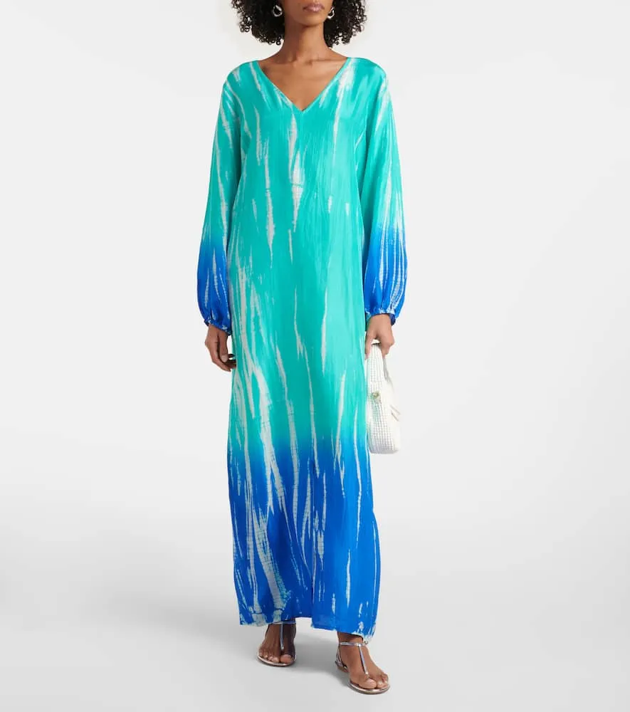 Anna Kosturova Ombr√É¬© silk maxi dress
