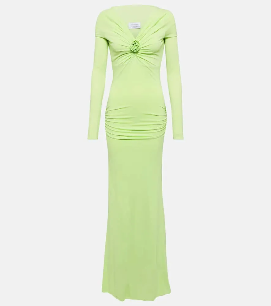 Blumarine Embellished off-shoulder gown