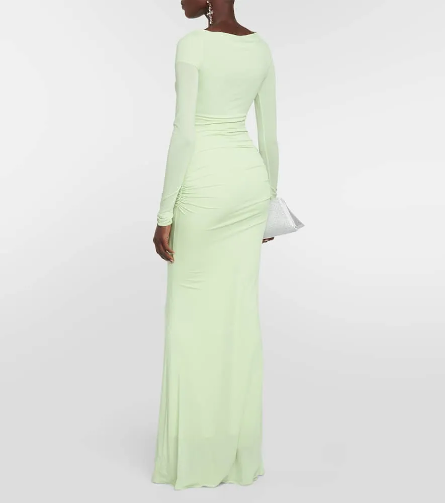 Blumarine Embellished off-shoulder gown