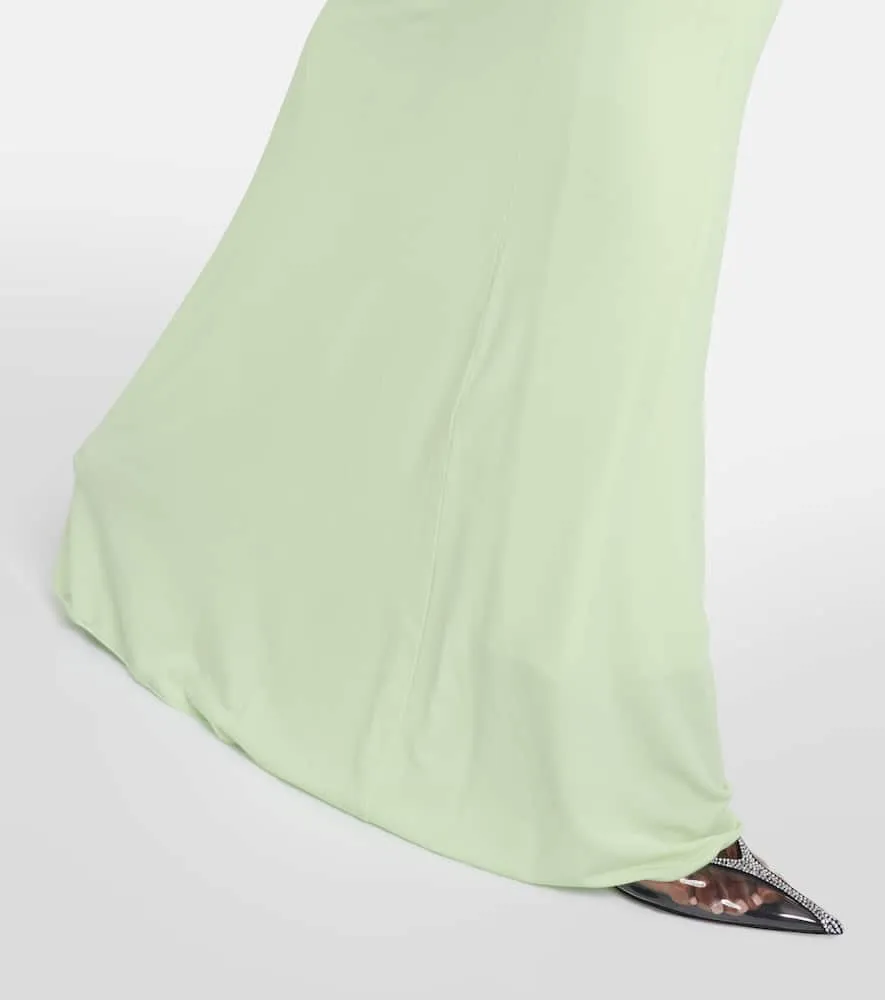Blumarine Embellished off-shoulder gown