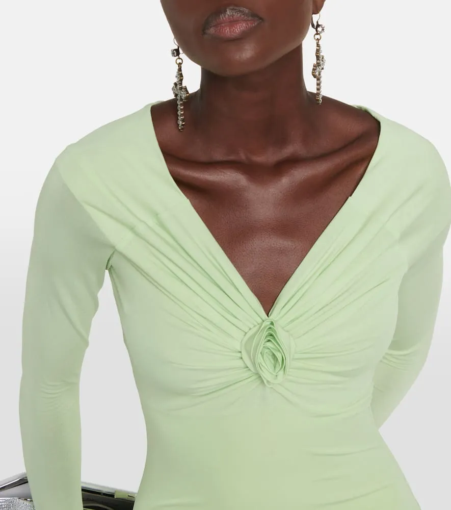 Blumarine Embellished off-shoulder gown