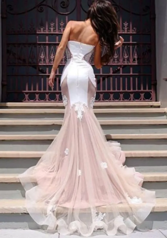 Bridelily Sexy Mermaid Sweetheart Tulle Long Evening Dress Lace Custom Made 2019 Evening Party Dresses