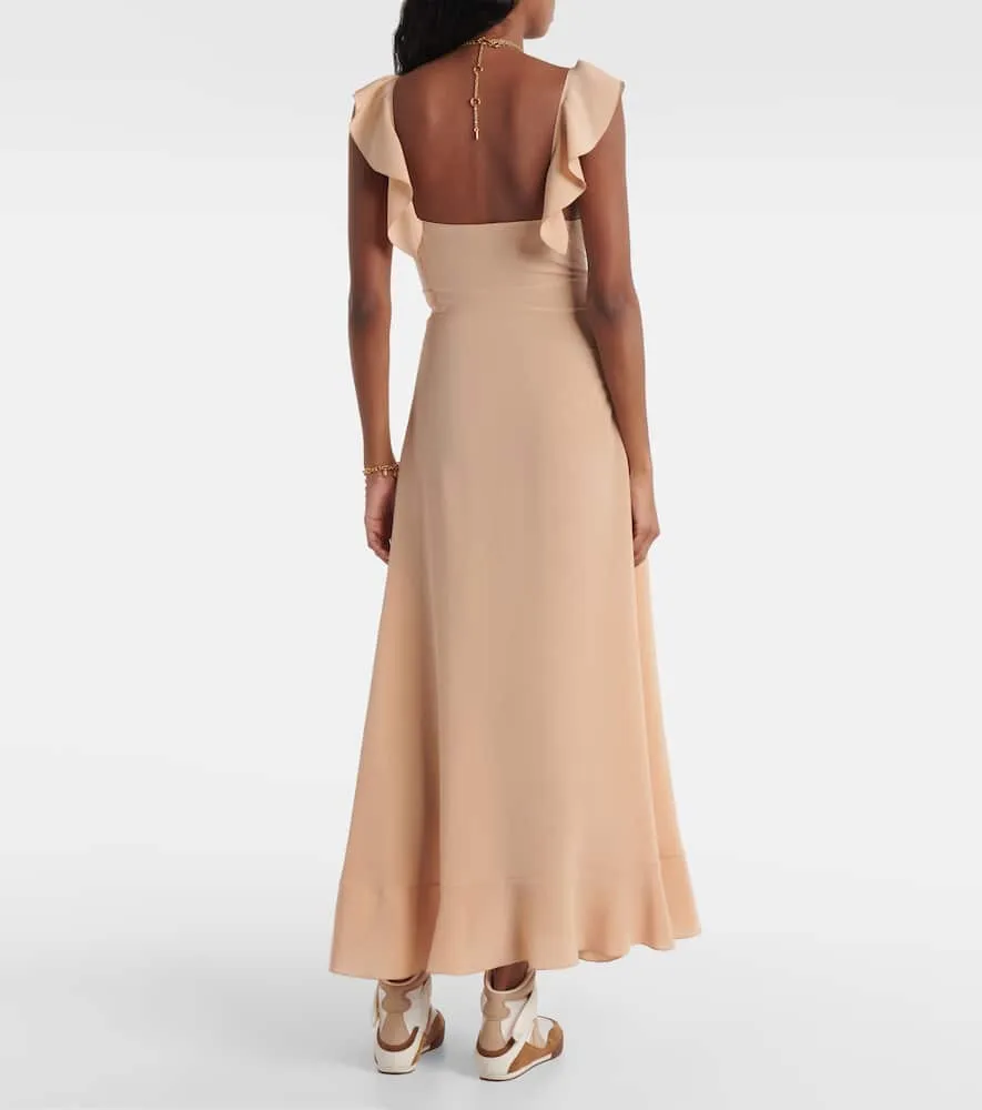 Chloe Ruffled silk cr√É¬™pe de chine maxi dress