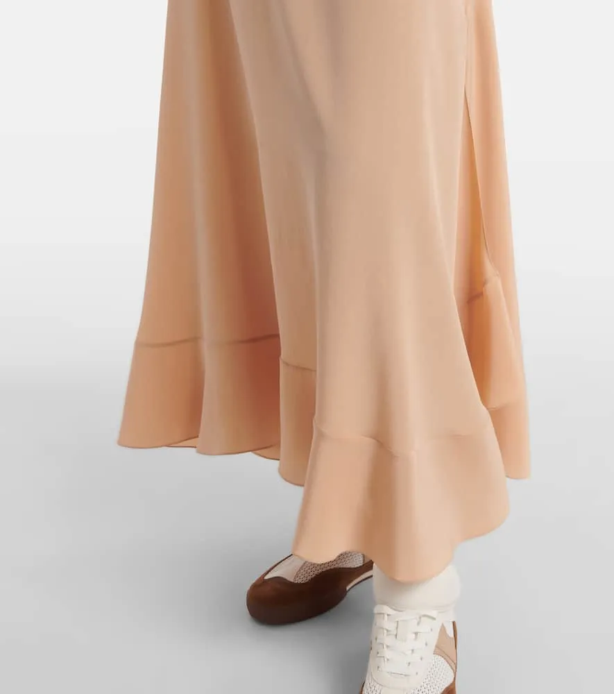 Chloe Ruffled silk cr√É¬™pe de chine maxi dress