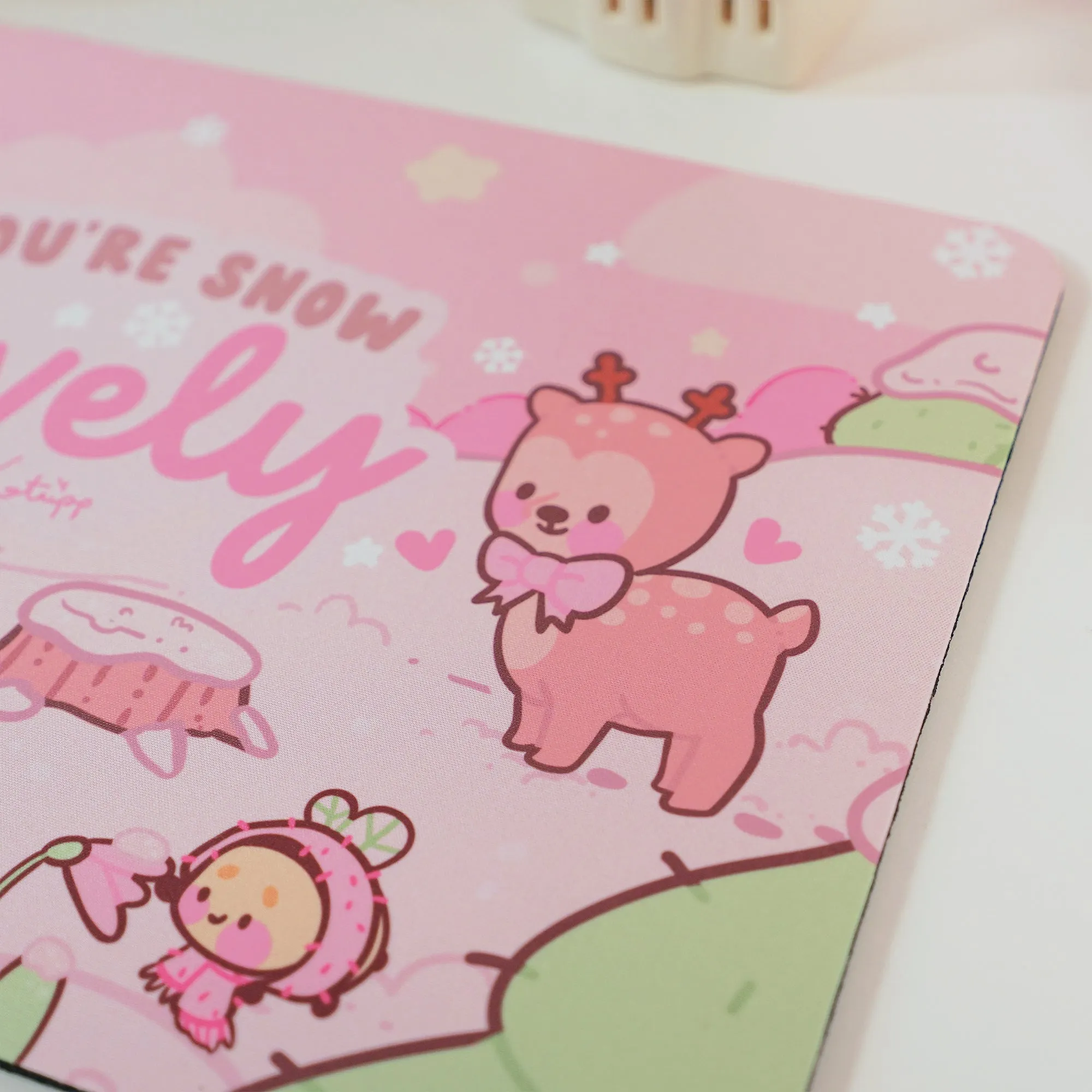Cinnamon & Bumblebutt You're Snow Lovely Mouse Pad | Kawaii Winter Mouse Pad & Desk Decor