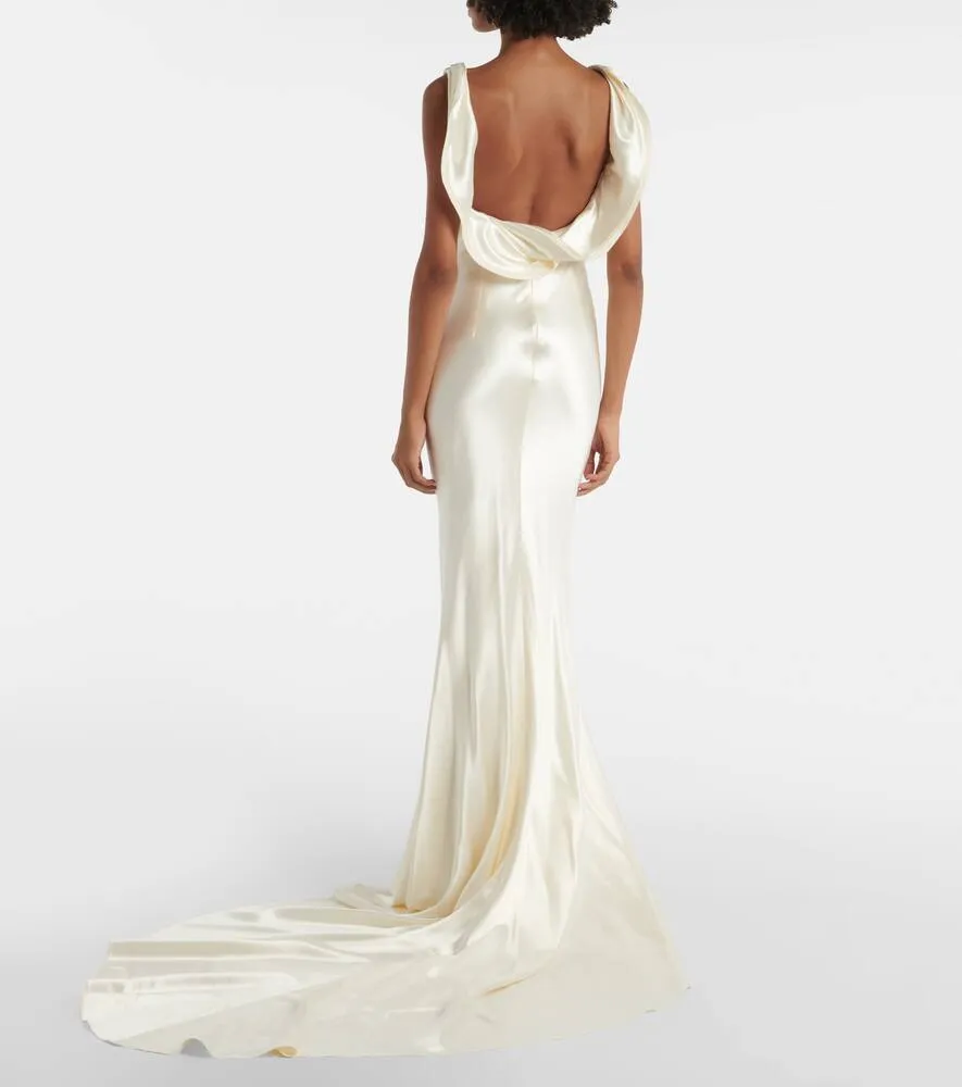 Danielle Frankel Bridal Chiara draped silk and wool gown