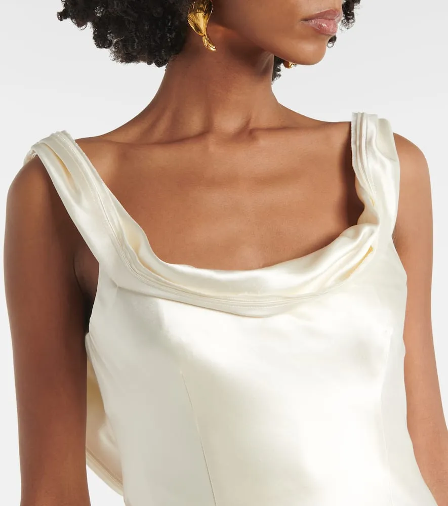 Danielle Frankel Bridal Chiara draped silk and wool gown