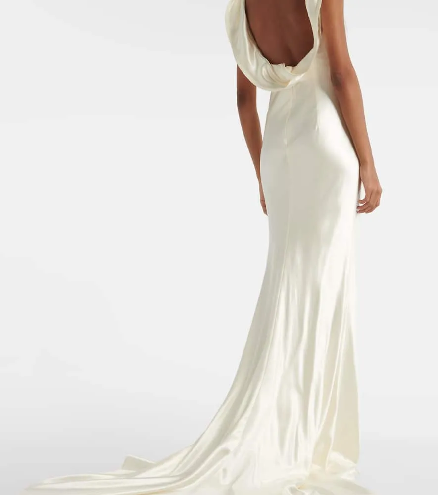 Danielle Frankel Bridal Chiara draped silk and wool gown