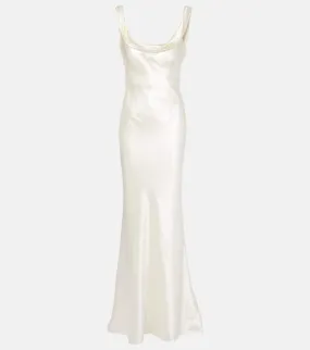Danielle Frankel Bridal Chiara draped silk and wool gown