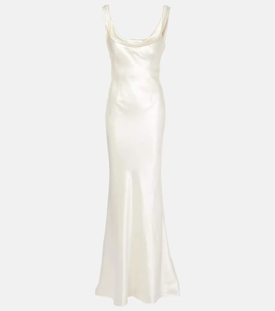 Danielle Frankel Bridal Chiara draped silk and wool gown