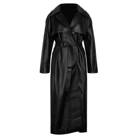 Domino OVERSIZE TRENCH COAT - BLACK