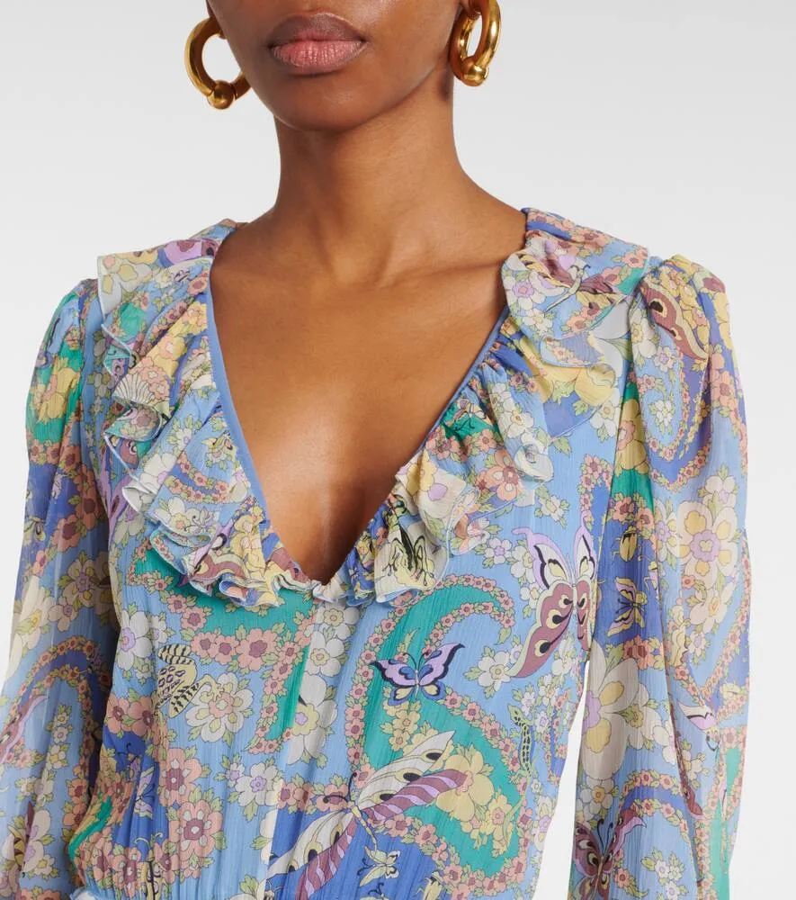 Etro Floral silk gown