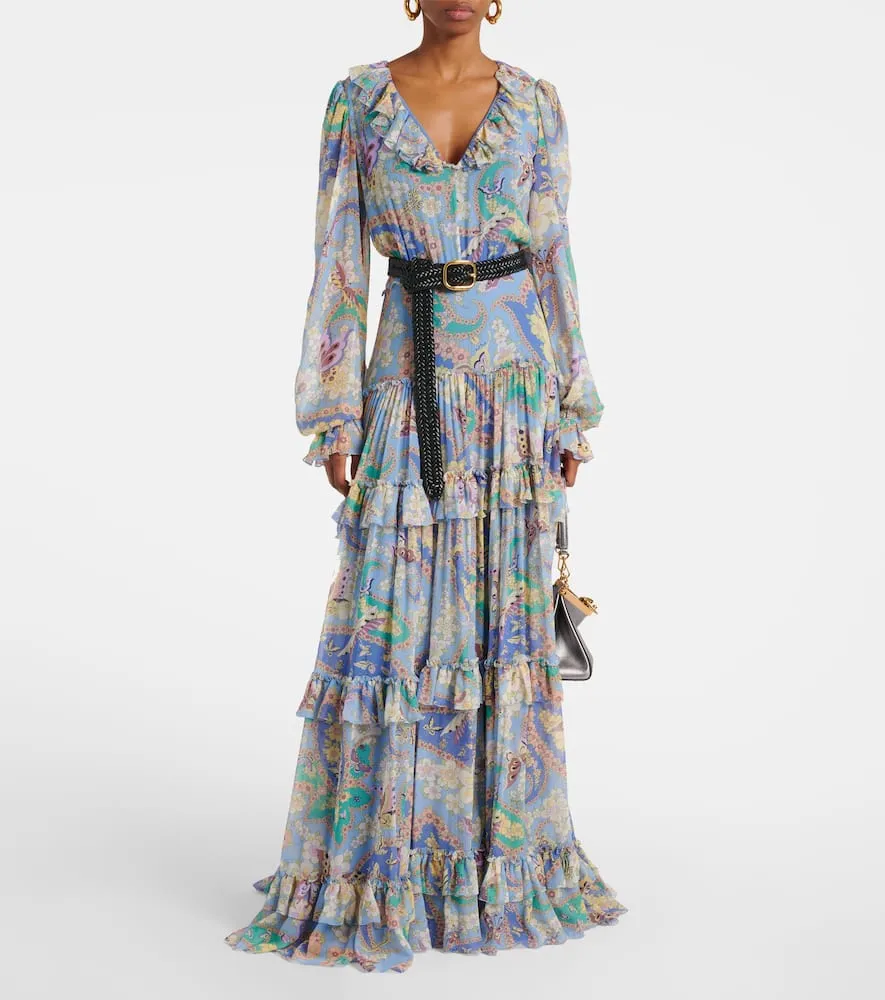 Etro Floral silk gown