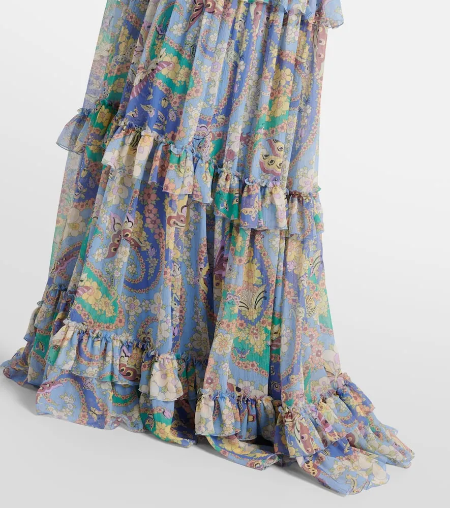 Etro Floral silk gown