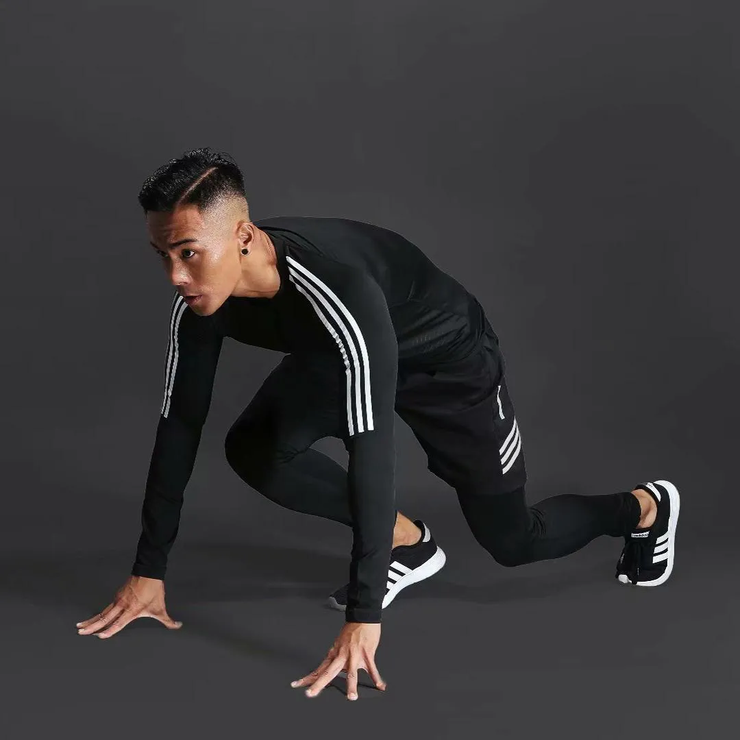 Men's Sportswear Compression Suits Training Clothing Set Training Jogging Sports Running Workout Gym Tights Dry Fit Plus Size
