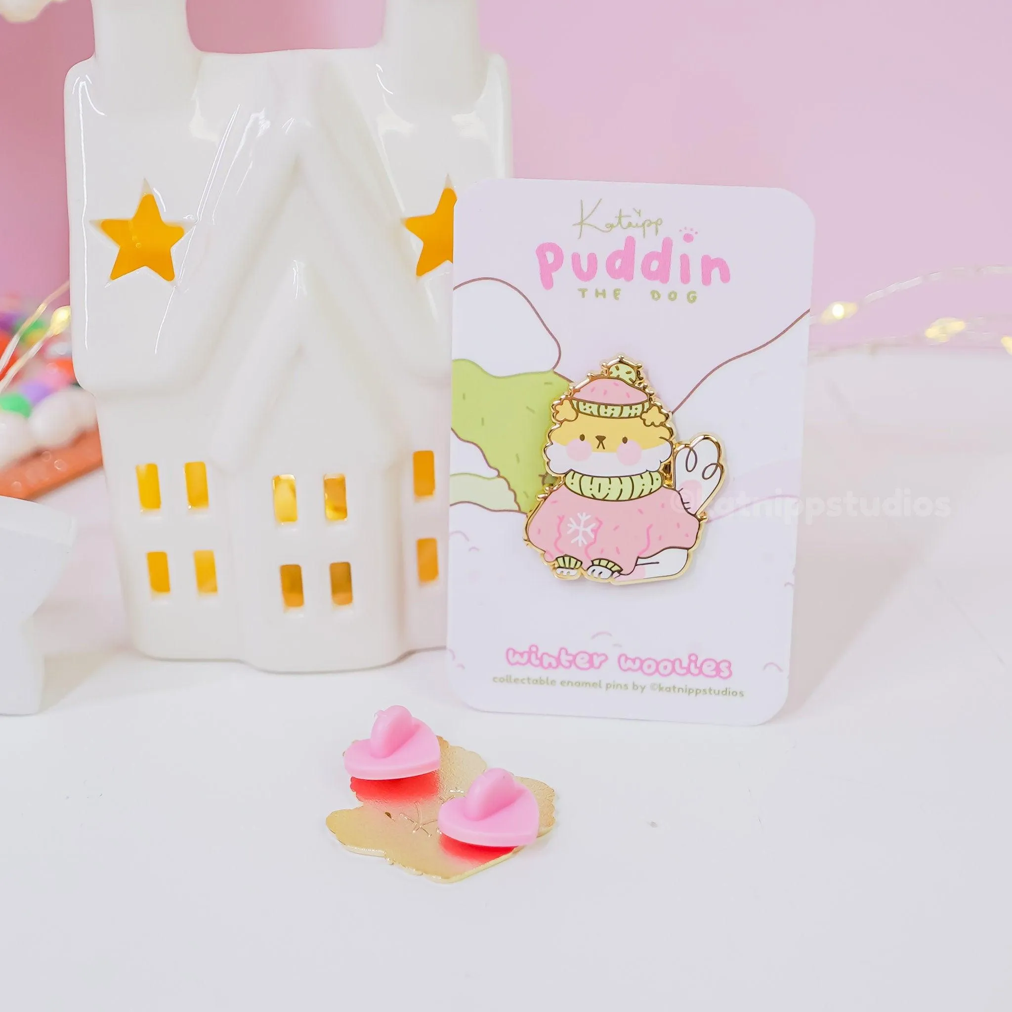 Puddin' the Dog Winter Enamel Pin | Cute Kawaii Cozy Sweater Pin | Adorable Collectible Dog Accessory