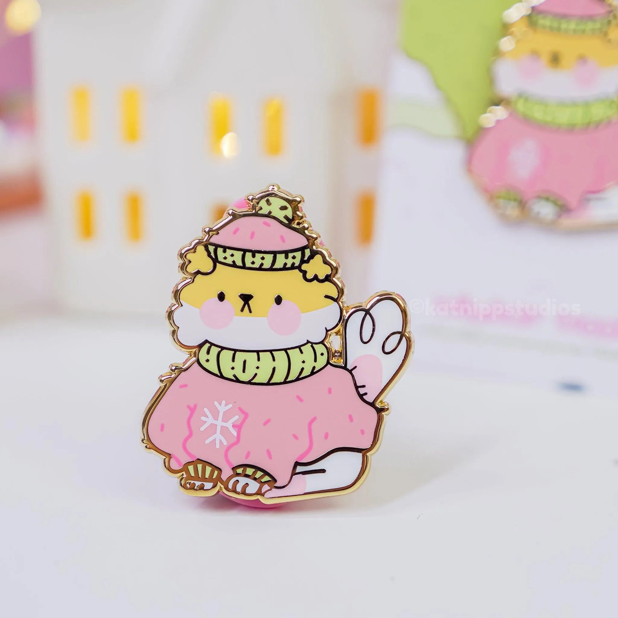 Puddin' the Dog Winter Enamel Pin | Cute Kawaii Cozy Sweater Pin | Adorable Collectible Dog Accessory