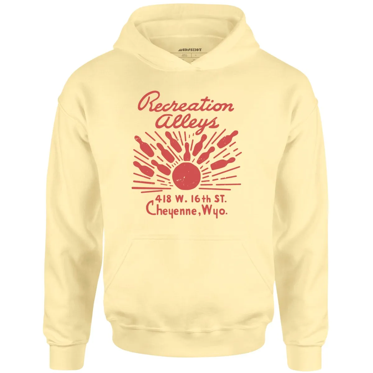 Recreation Alleys - Cheyenne, WY - Vintage Bowling Alley - Unisex Hoodie
