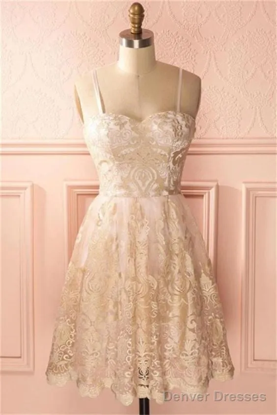 Spaghetti Straps Classy Lace Homecoming Dresses Cocktail Dresses